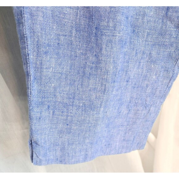 100% Linen Talbots Slim Ankle Blue Chambray Pants 6 - Picture 7 of 12